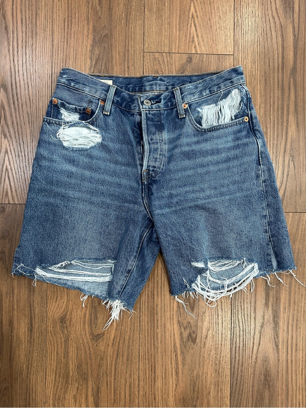 Levi’s 501 90s Distressed Denim Shorts